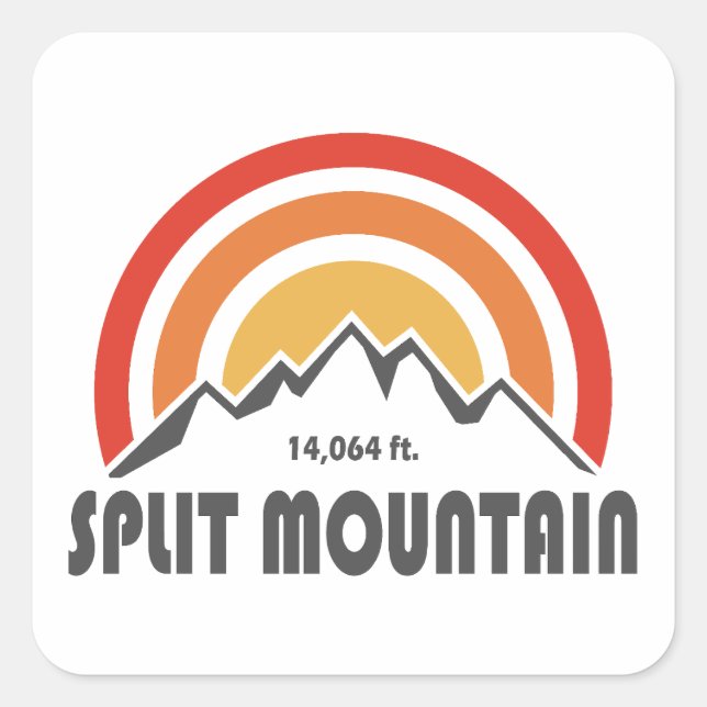 Split Mountain California Quadratischer Aufkleber (Vorderseite)