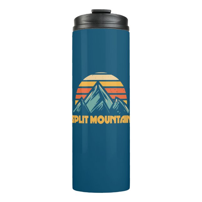 Split Mountain California Retro Türkis Thermosbecher (Vorderseite)