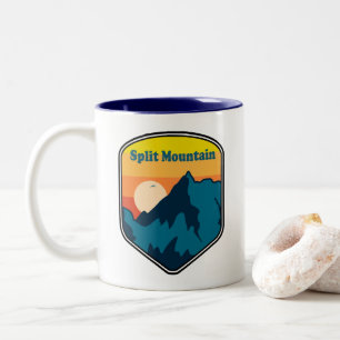 Split Mountain California Sunrise Zweifarbige Tasse