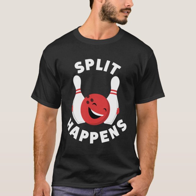 Split passiert lustiges Bowling Shirt für Männer u (Vorderseite)