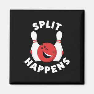 Split passiert lustiges Bowling Shirt für Männer u Magnet