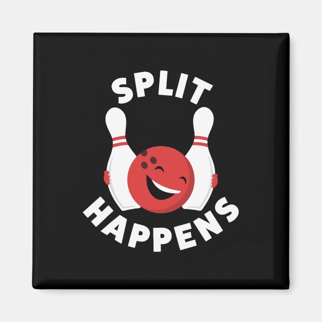 Split passiert lustiges Bowling Shirt für Männer u Magnet (Vorne)