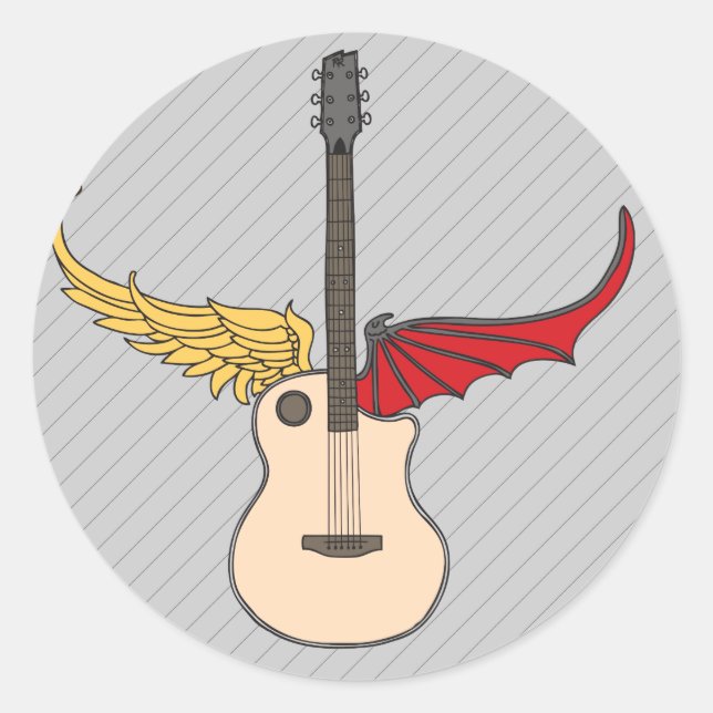 Split Personality Guitar Runder Aufkleber (Vorderseite)