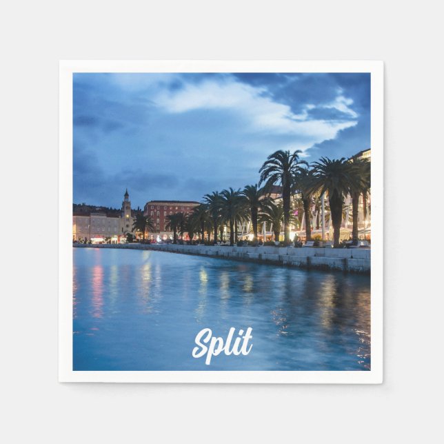 Split Promenade in Kroatien Neapel Serviette (Vorderseite)