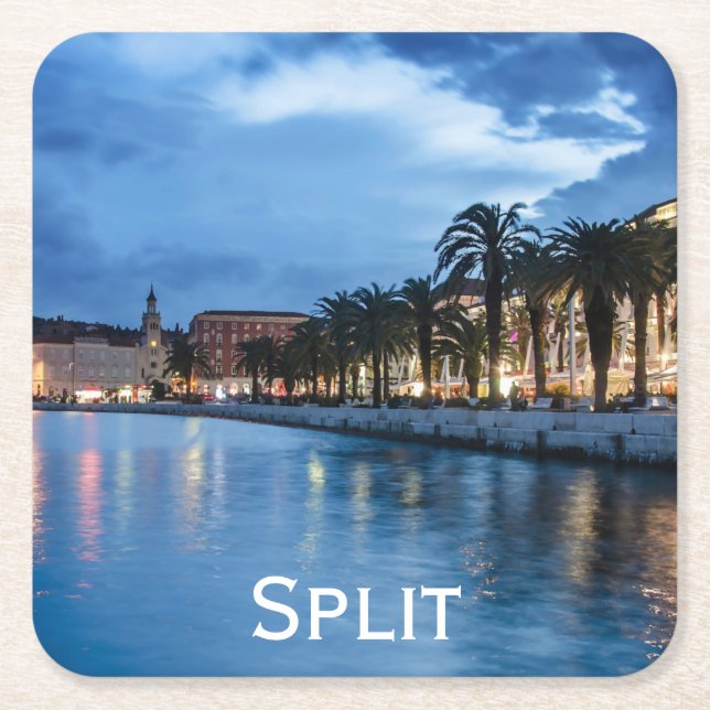 Split Promenade in Kroatien Rechteckiger Pappuntersetzer (Vorderseite)