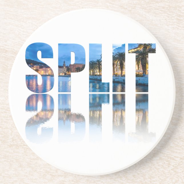 Split Promenade Text in Kroatien Getränkeuntersetzer (Vorne)