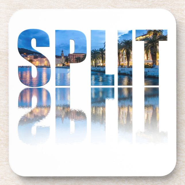 Split Promenade Text in Kroatien Getränkeuntersetzer (Vorderseite)