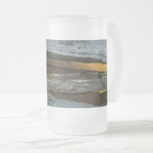 Split Rail Textur Mattierte Glas Bier Tasse