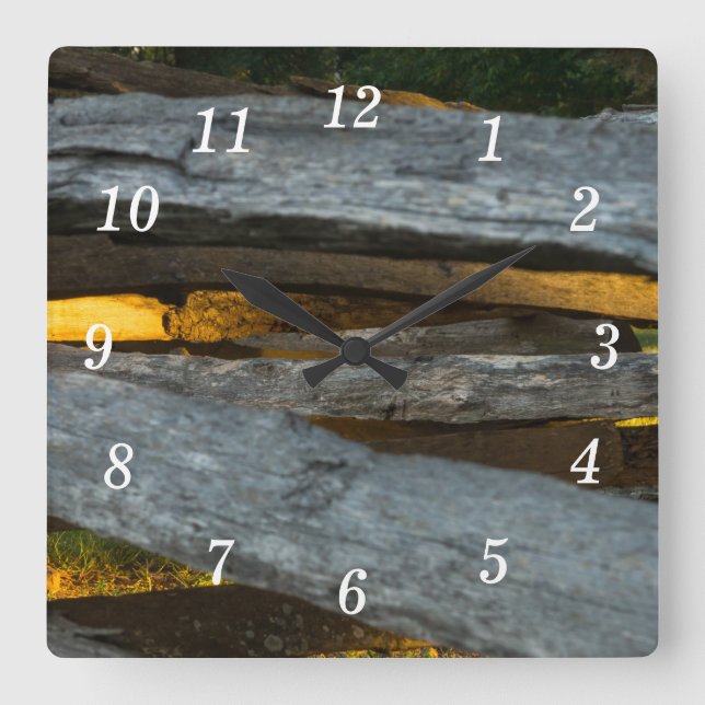 Split Rail Textur Wanduhr (Vorderseite)