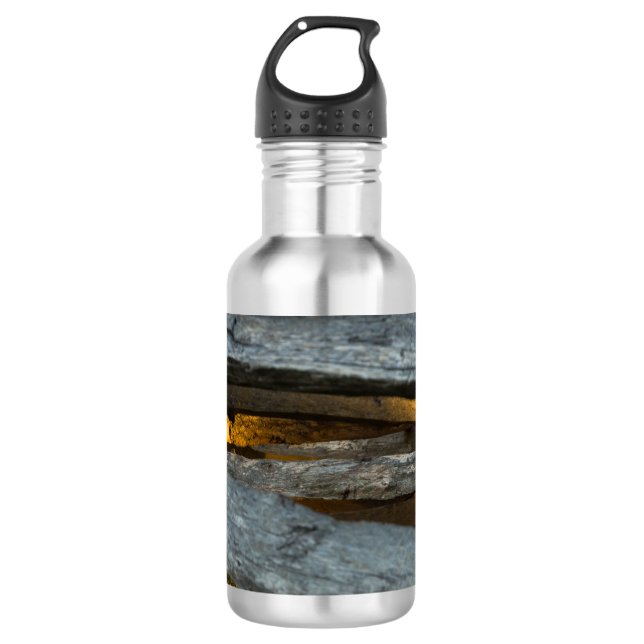 Split Rail Texture Stainless Steel Water Bottle Edelstahlflasche (Vorderseite)