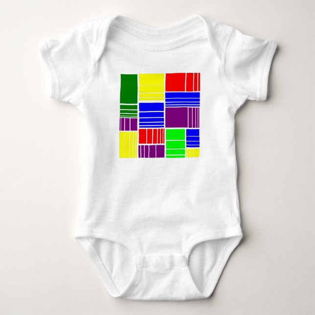 Split Rechtecke Baby Strampler (Vorderseite)