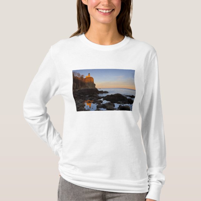 Split Rock Leuchtturm bei Sonnenuntergang bei zwei T-Shirt (Vorderseite)