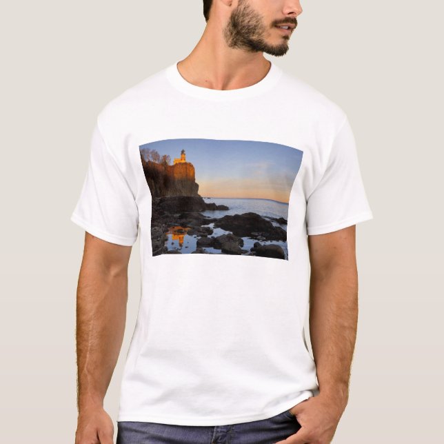 Split Rock Leuchtturm bei Sonnenuntergang bei zwei T-Shirt (Vorderseite)