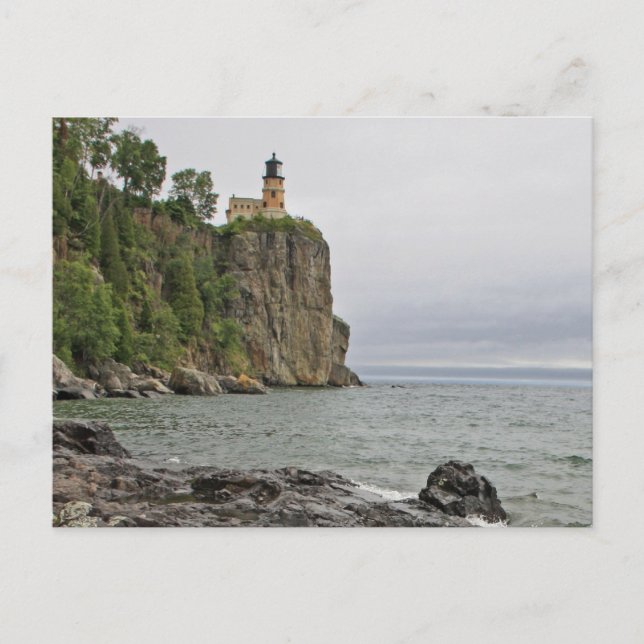 Split Rock Light House und Weathered Branch Postkarte (Vorderseite)