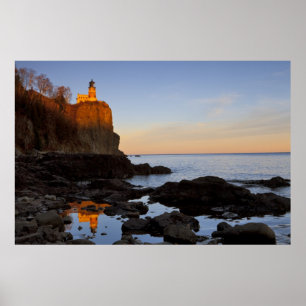 Split Rock Lighthouse bei Sonnenuntergang nahe Two Poster