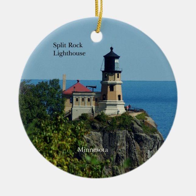Split Rock Lighthouse Doppelseitiges Ornament (Vorne)