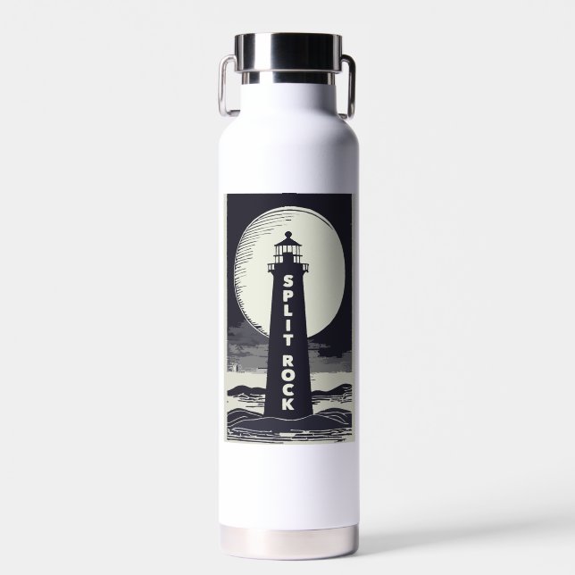 Split Rock Lighthouse Minnesota Moon Trinkflasche (Vorne)