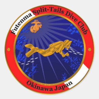 Split Schwanzes Diving Club Runder Aufkleber