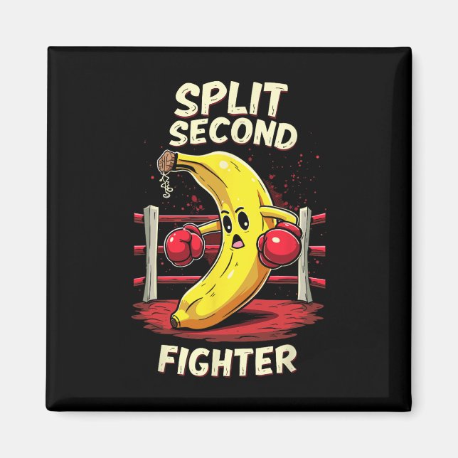Split Second Fighter Muay Thai Mixed Martial Arts  Magnet (Vorne)