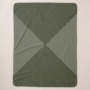 Split Tone Moss Green Sherpa Blanket Sherpadecke