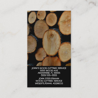 Split Wood Business Logs Splitting Visitenkarte