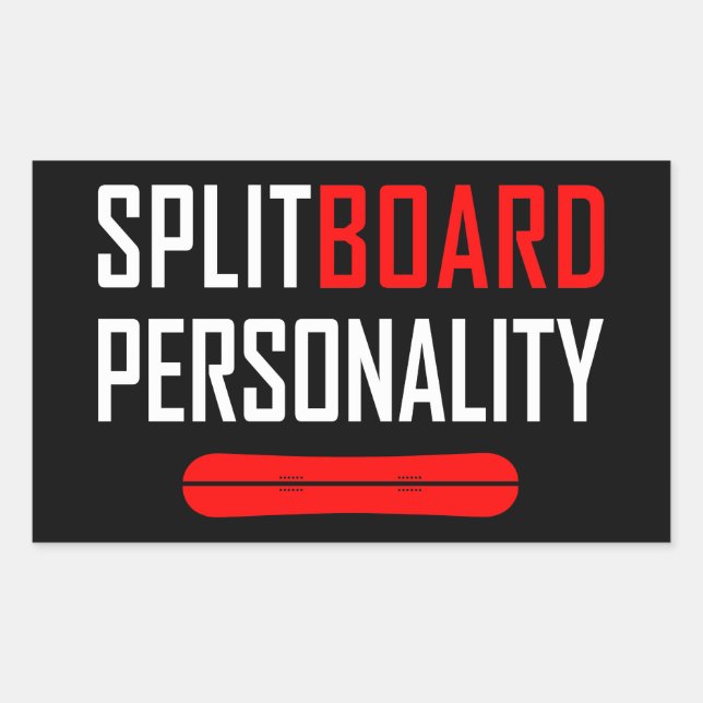 Splitboard-Persönlichkeit Rechteckiger Aufkleber (Vorderseite)