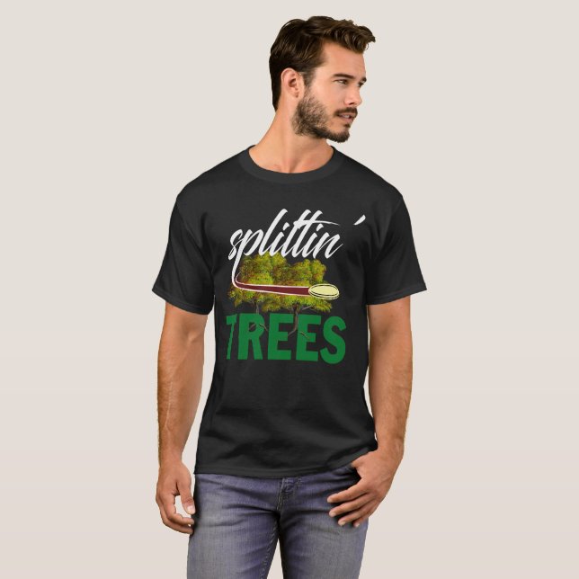 Splittin Baum-lustiger Disc-Golf-T - Shirt (Vorne ganz)