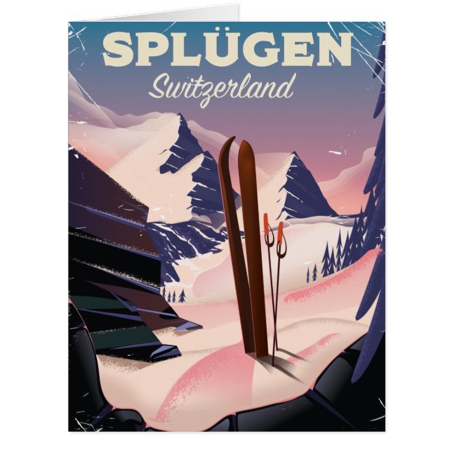 Splügen Schweiz Skiposter (Vorderseite)