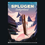 Splügen Schweiz Skiposter Fotodruck<br><div class="desc">splügen Switzerland Skipposter in Vintagem Stil.</div>