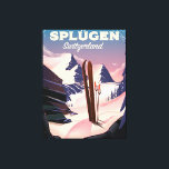 Splügen Schweiz Skiposter Leinwanddruck<br><div class="desc">splügen Switzerland Skipposter in Vintagem Stil.</div>