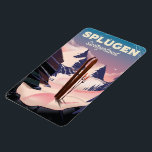 Splügen Schweiz Skiposter Magnet<br><div class="desc">splügen Switzerland Skipposter in Vintagem Stil.</div>