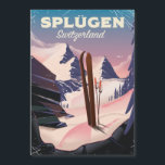 Splügen Schweiz Skiposter Magnetkarte<br><div class="desc">splügen Switzerland Skipposter in Vintagem Stil.</div>