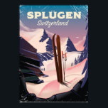 splügen Switzerland ski poster<br><div class="desc">splügen Switzerland ski poster in a vintage style.</div>