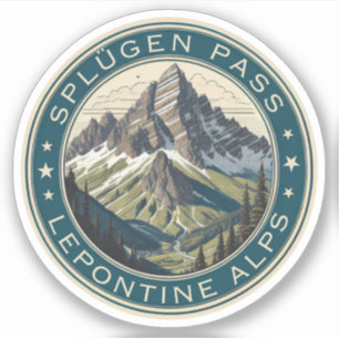Splügenpass Alpenpass Lepontinische Alpen Aufkleber
