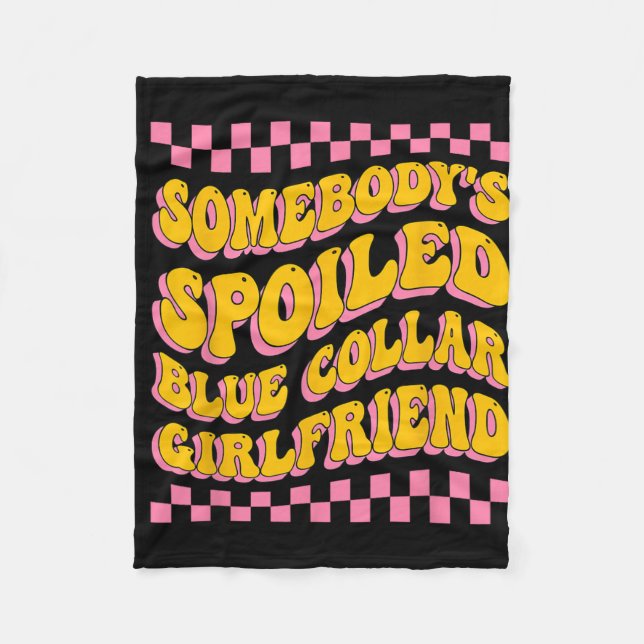 Spoiled Blue Collar Girlfriend Groovy Mütter Day Fleecedecke (Vorderseite)