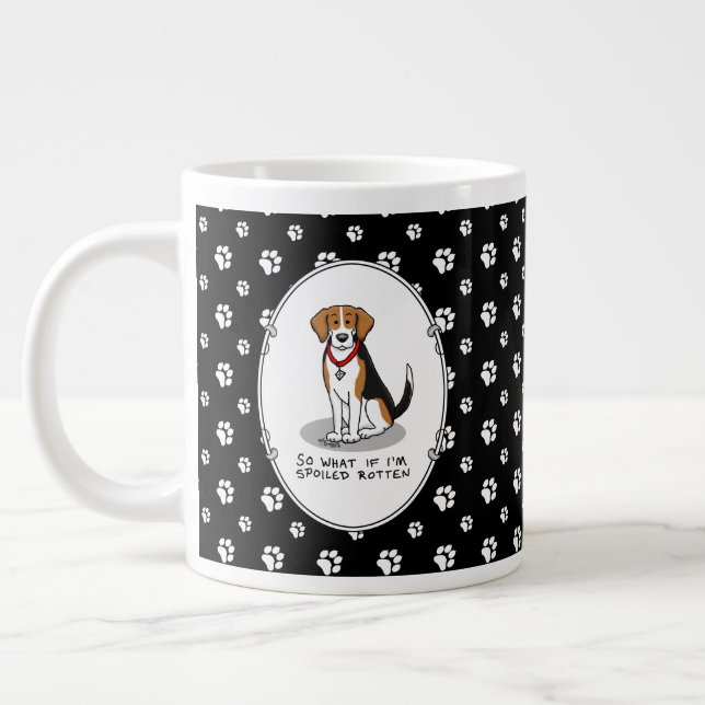 Spoiled Rotten Beagle (Trikolon 3) Hund Funny Jumbo-Tasse (Links)