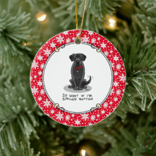 Spoiled Rotten Black Lab Labrador Retriever Dog Keramik Ornament