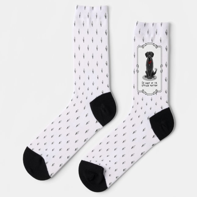 Spoiled Rotten Black Lab Labrador Retriever Dog Socken (Linkes Detail)