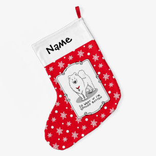Spoiled Rotten Samoyed Hund Niedliche Höhenlage Fu Großer Weihnachtsstrumpf