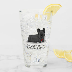 Spoiled Rotten Skye Terrier Dog (schwarz) Niedlich Glas