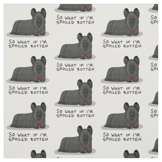 Spoiled Rotten Skye Terrier Dog (schwarz) Niedlich Stoff (Muster)