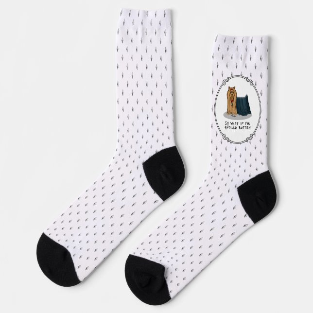 Spoiled Rotten Yorkshire Terrier (Yorkie) Dog Nied Socken (Linkes Detail)