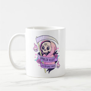 Spoiler Alert Jeder stirbt Niedlich rosa Halloween Kaffeetasse