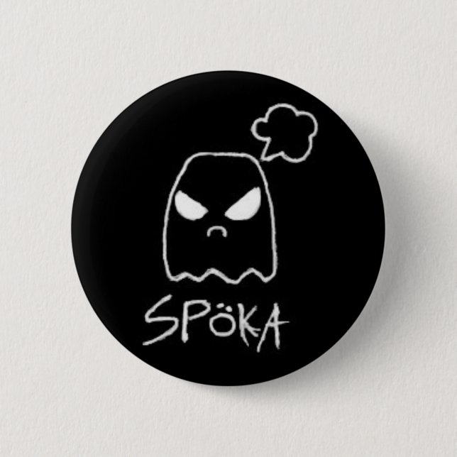Spöka Schwarzes Button (Vorderseite)