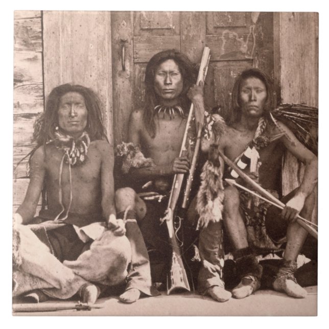 Spokane-amerikanischer Ureinwohner, 1861 (b/w Fliese (Vorderseite)