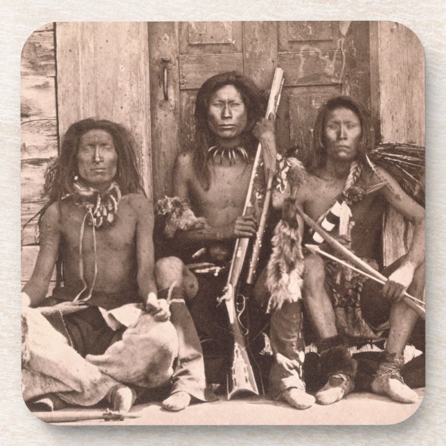 Spokane-amerikanischer Ureinwohner, 1861 (b/w Getränkeuntersetzer (Vorderseite)