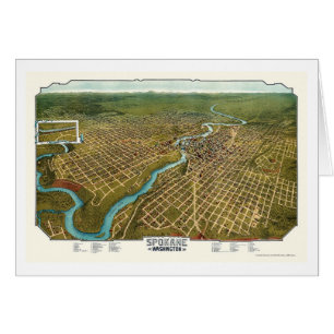 Spokane, carte panoramique de WA - 1905