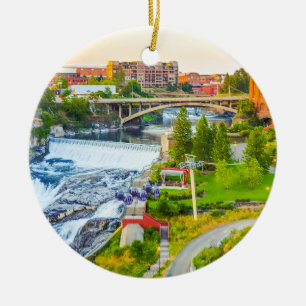 Spokane Falls Washington Weihnachtsbaum Ornament