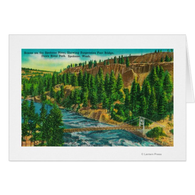 Spokane Fluss und Hängebrücke (Vorderseite (Horizontal))