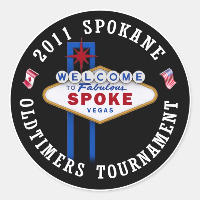 Spokane Oldtimers Puck Runder Aufkleber (Vorderseite)